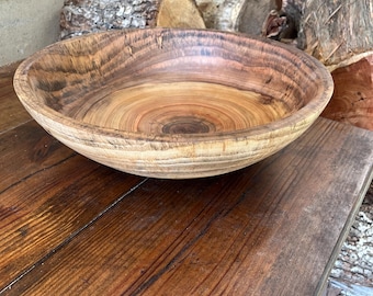 Large Spalted Camphor Wood Pedestal Bowl-15.25 Statement Piece