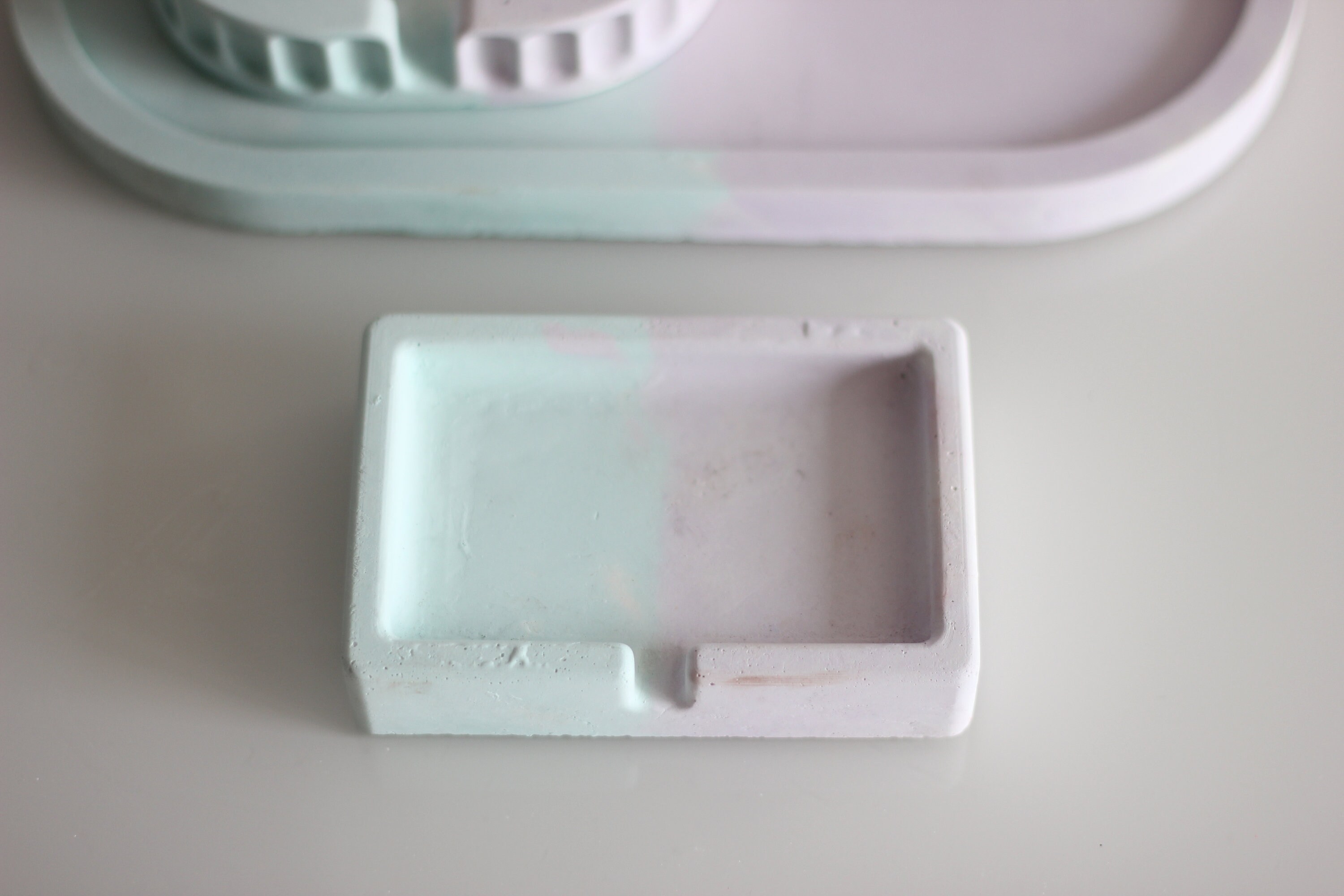 Beton Set für Badezimmer in rosa und blau Marmorfarbe im | Etsy