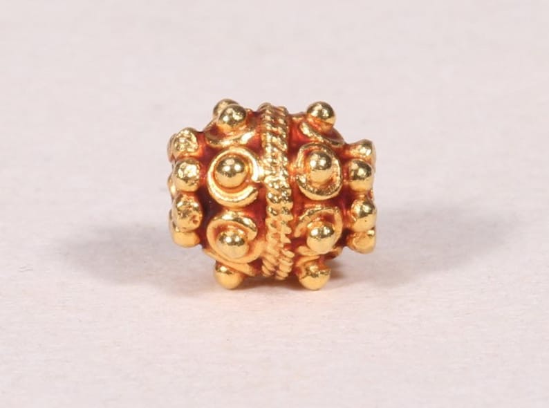 Handmade 18K solid pine cone shaped gold finding bead pure gold supplies