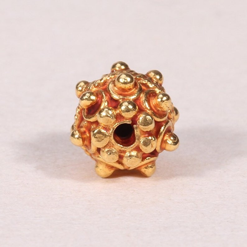 Handmade 18K solid pine cone shaped gold finding bead pure gold supplies