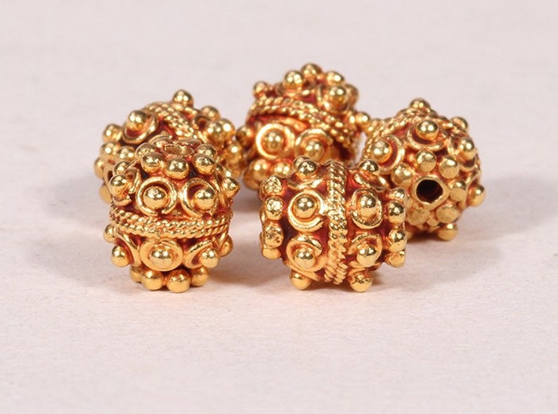 Handmade 18K solid pine cone shaped gold finding bead pure gold supplies