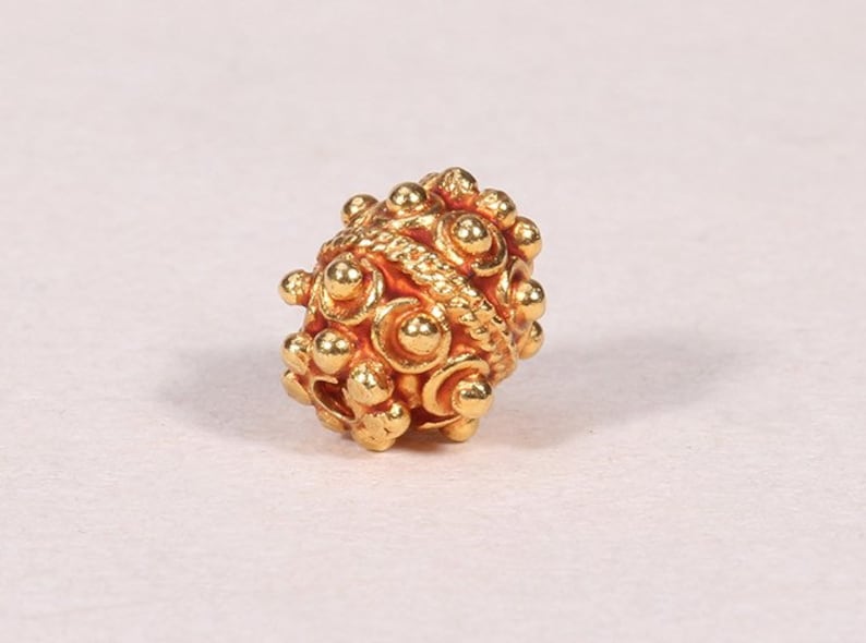 Handmade 18K solid pine cone shaped gold finding bead pure gold supplies