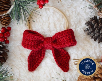 Classic Sailor Hair Bow Crochet Pattern | Christmas Hair Bow | Instant PDF Download