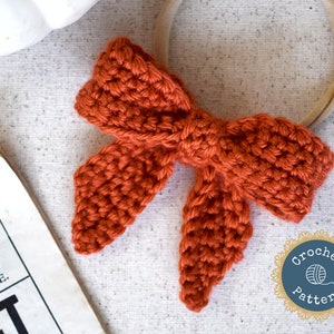 Classic Sailor Hair Bow Crochet Pattern | Fall Hair Bow | Autumn Hair Bow | Hair Bow for Girls | Newborn Hair Bow | Instant PDF Download