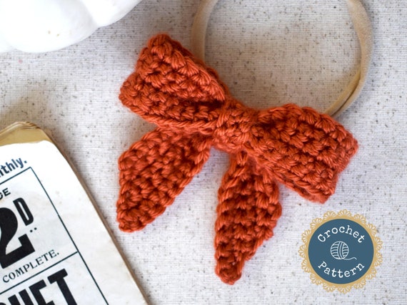 Classic Sailor Hair Bow Crochet Pattern | Fall Hair Bow