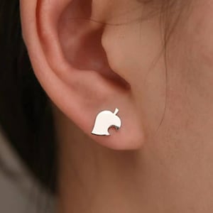 May include: A silver earring featuring a leaf-shaped design. The leaf is a popular symbol in video games.