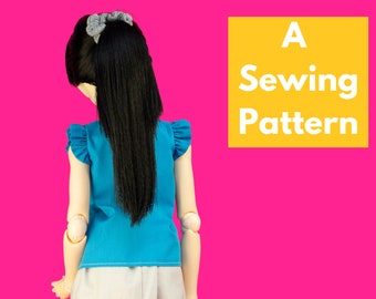 Scrunchie Sewing Pattern for Dolls, 1/3 Scale, Hair Accessory, Beginner Friendly, BJD, Tutorial, PDF, Fashion Doll, Digital Download