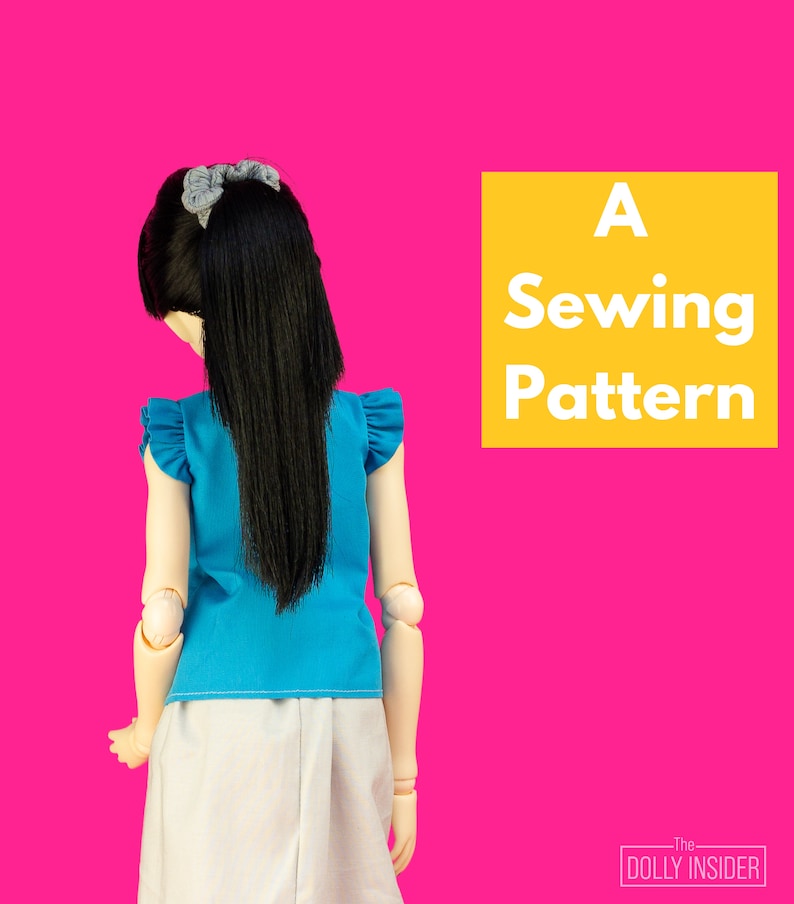 Scrunchie Sewing Pattern for Dolls, 1/3 Scale, Hair Accessory, Beginner Friendly, BJD, Tutorial, PDF, Fashion Doll, Digital Download image 1