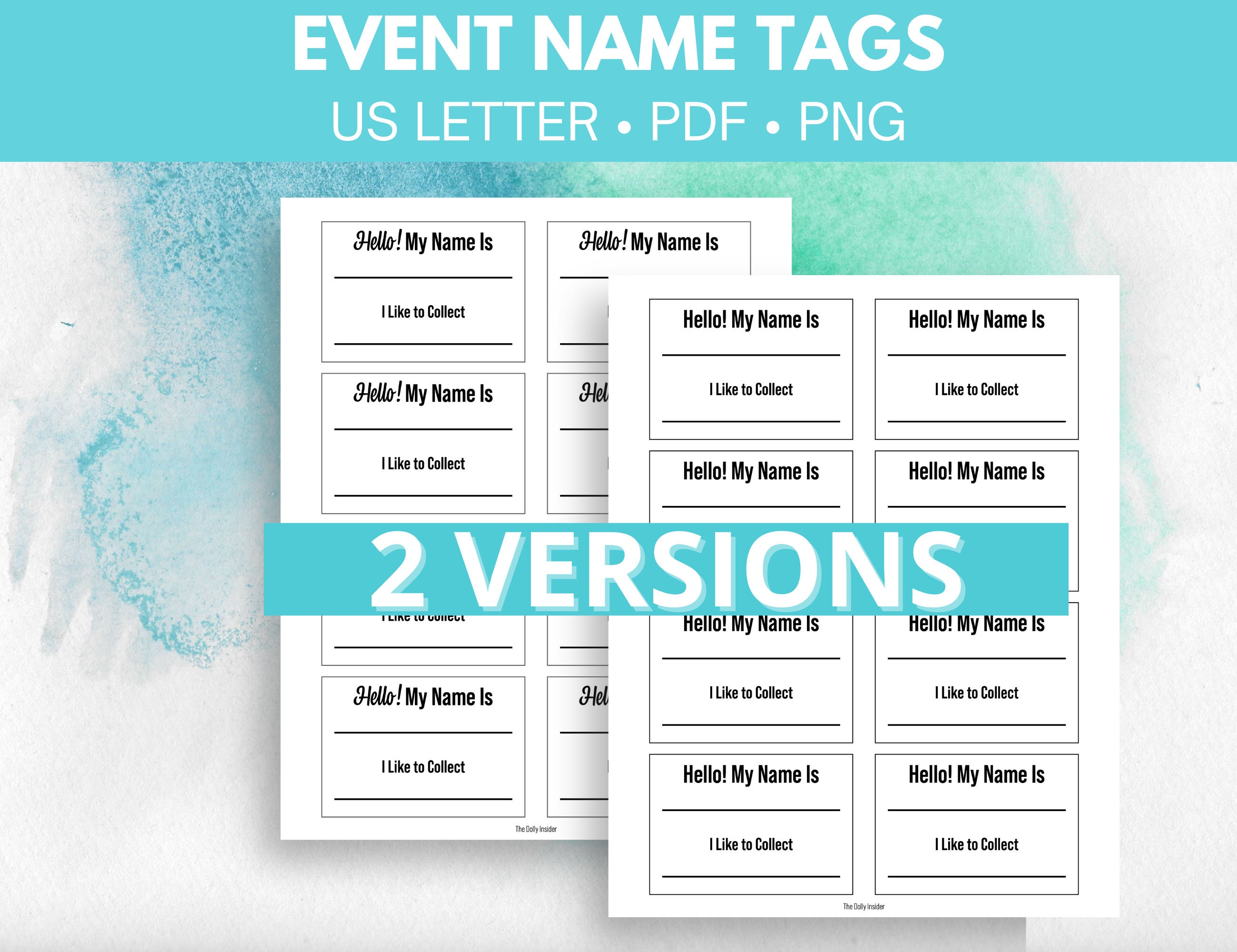 Event Name Tag Template Badges Hello My Name Is Doll Etsy