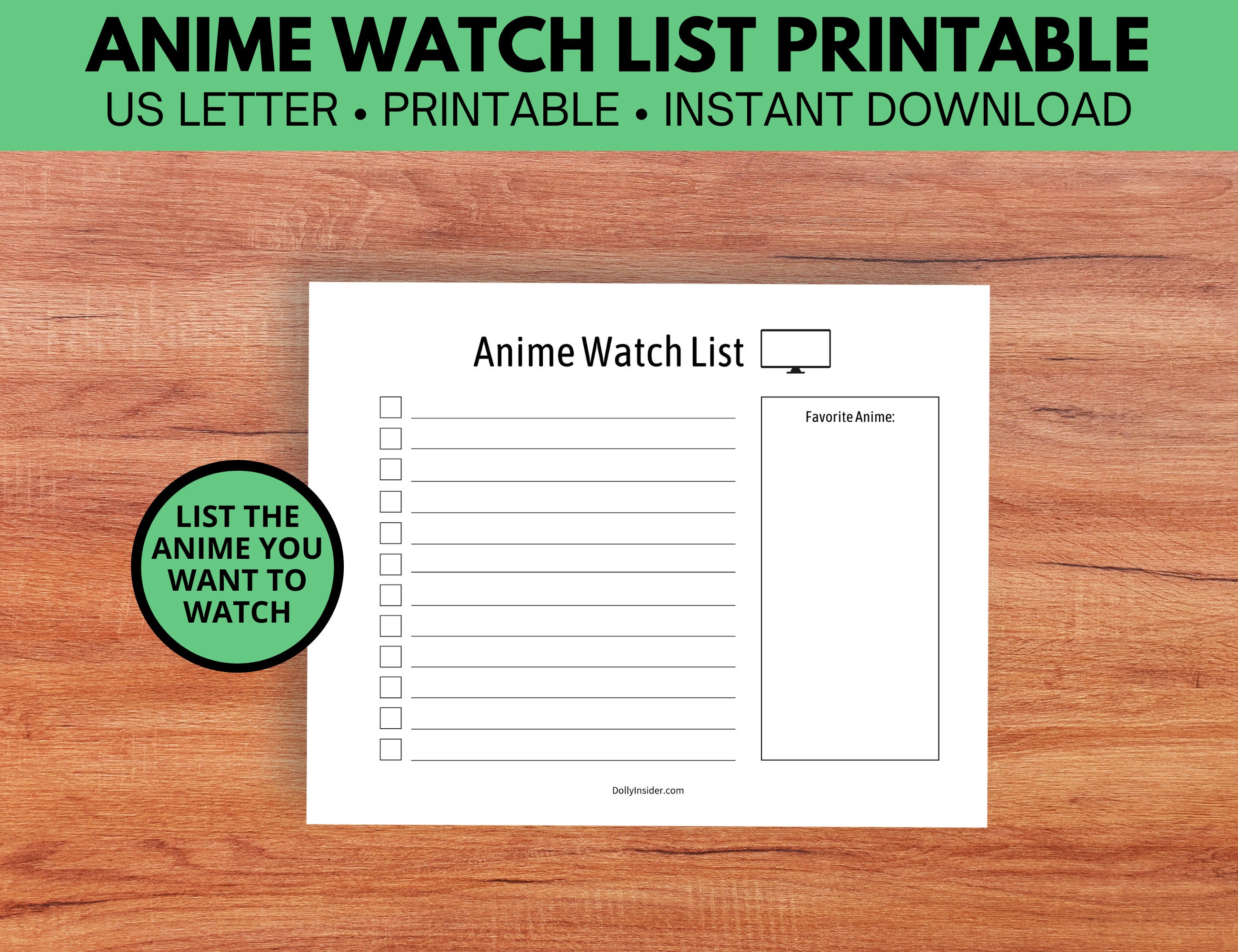 Anime Watch List Manga Reading Tracker Book List Watch Etsy