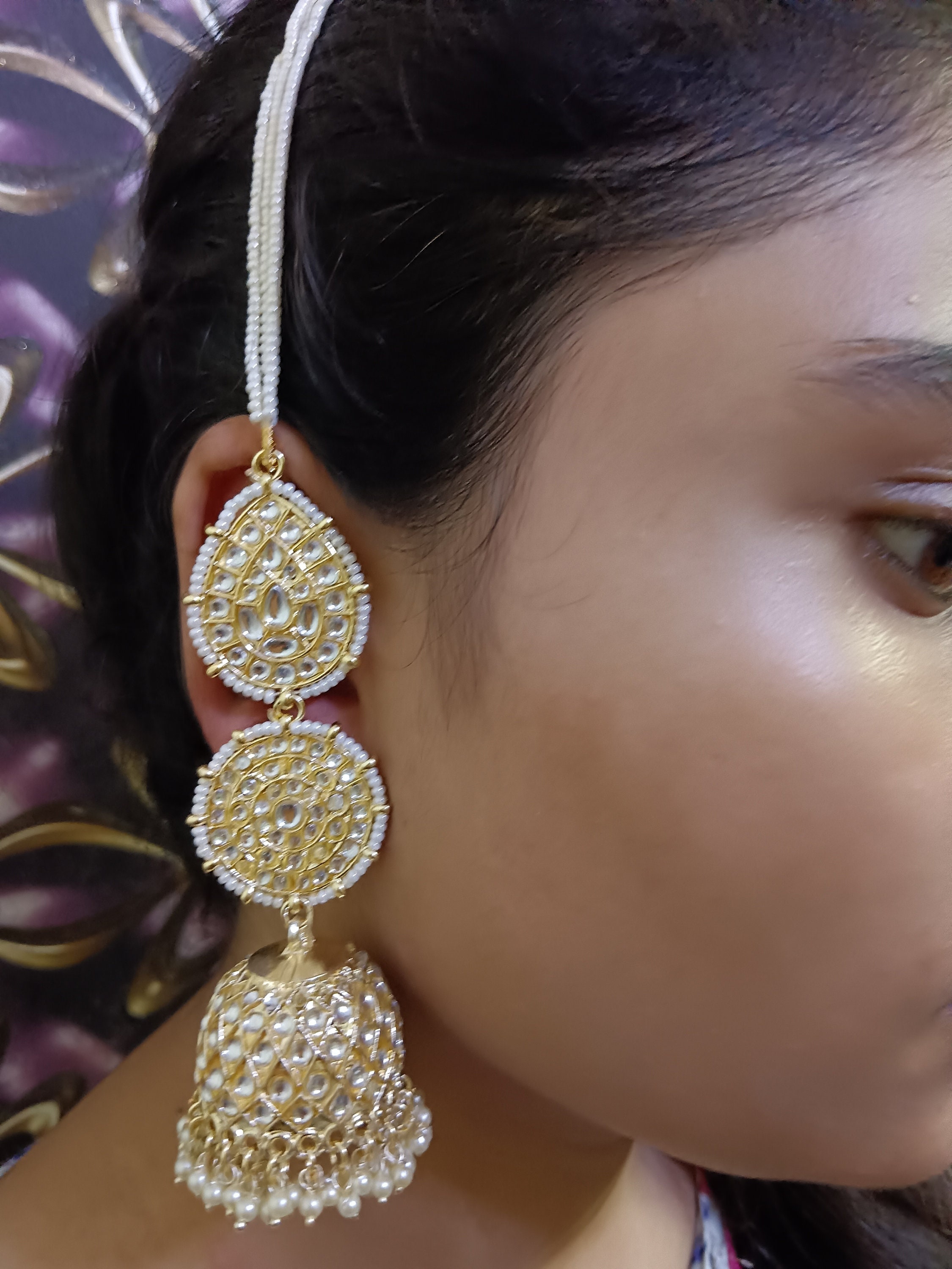 Ruby Green Bahubali Earrings/ Indian Jewelry/ Bollywood Jewelry/ Jhumkas/  Indian Earrings/ Gold Earrings/ Devsena Earrings/ Sahare/ Dangling - Etsy |  Indian earrings, Gold earrings indian, Bollywood jewelry