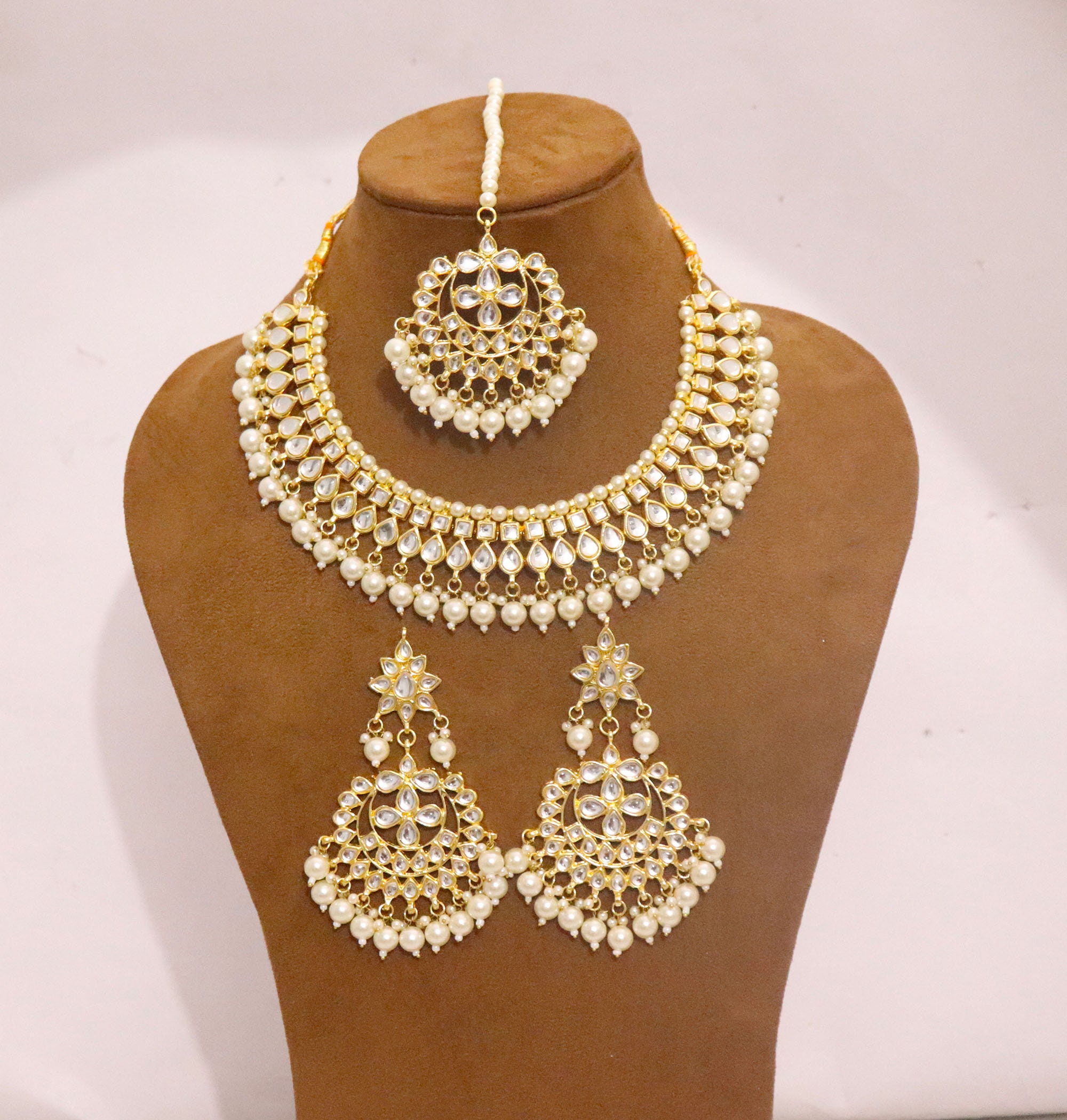 Indian Kundan Jewelry Choker Necklace 