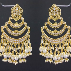 Gold Plated Jhumka Earrings: Indian Bridal Jewelry Set