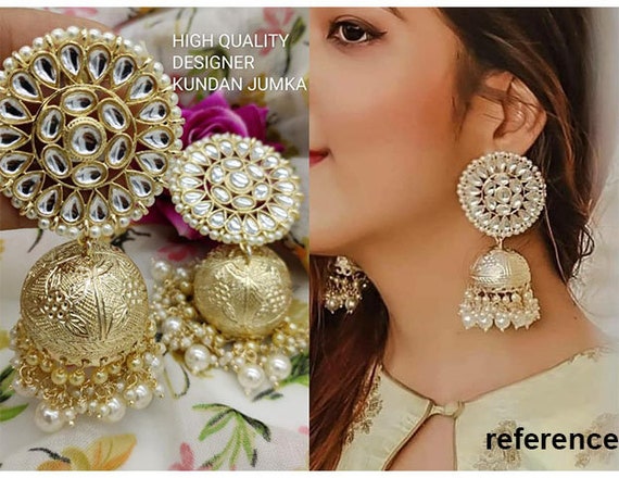 Sagunittujewel: High-Quality Pachi Kundan Jhumka Earrings , indian jew –  sagunittujewel