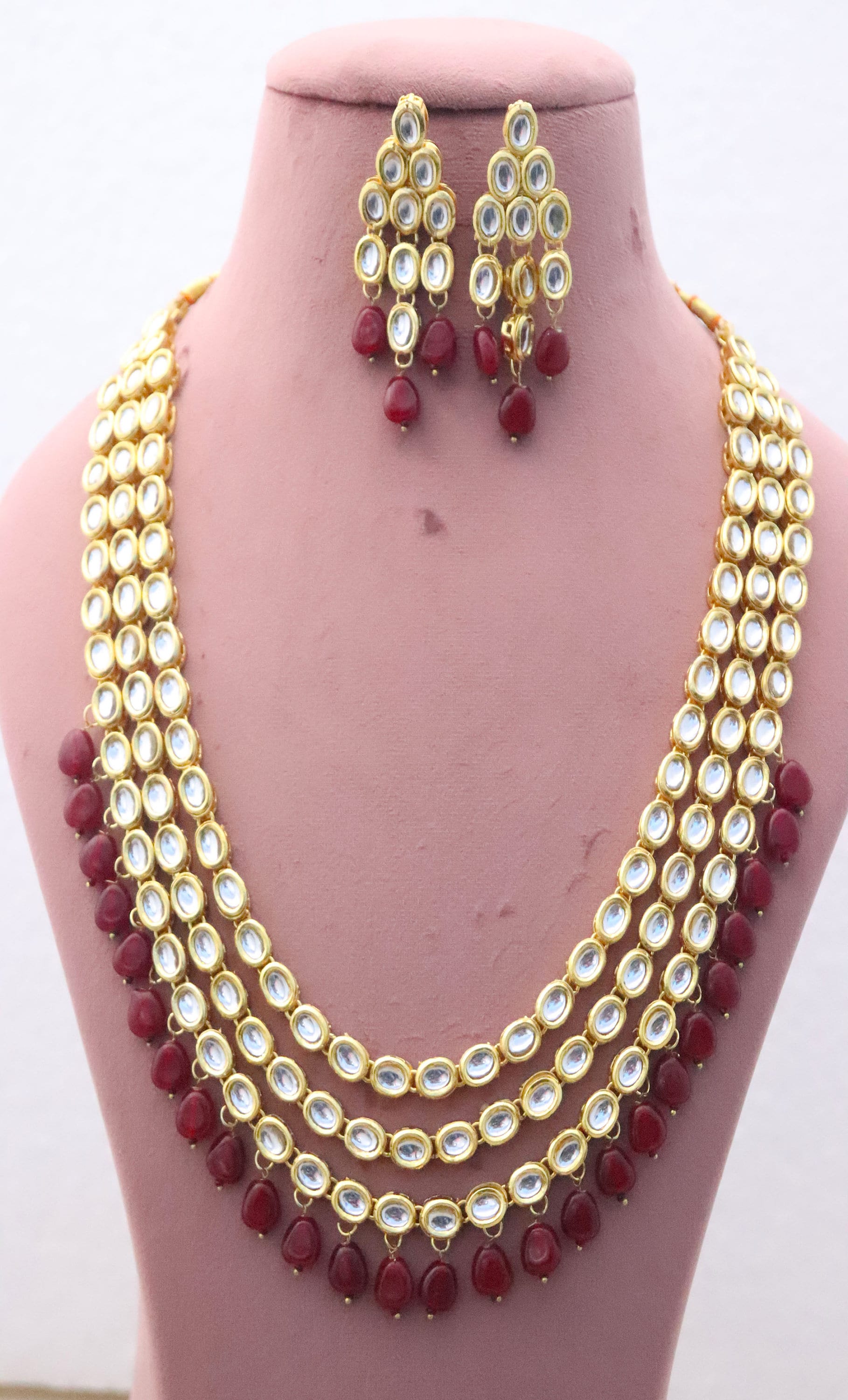 Kundan 3 layer best sale necklace