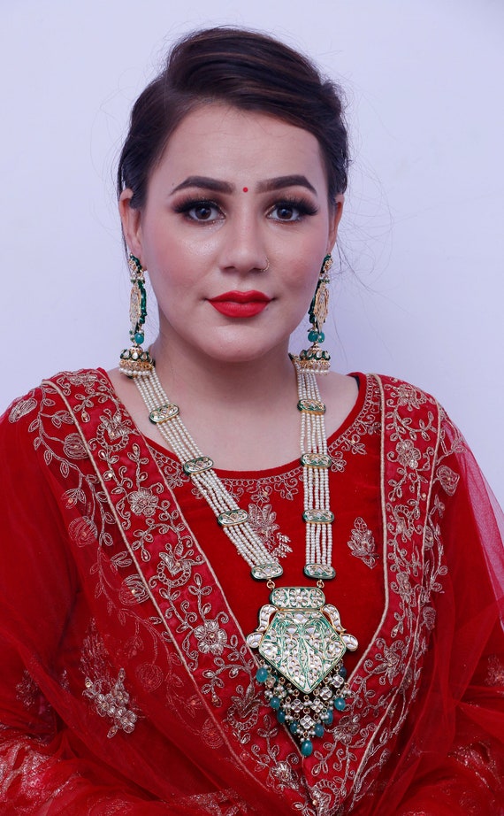 Indian Ranihaar Necklace Jhumka 