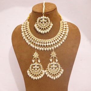 Indian Kundan Jewelry Choker Necklace Earrings Tika Head - Etsy