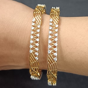 Latest Diamond Bangle Pair CZ bangles| American CZ Jewelry Bangles| Pakistani Bridal Jewelry Bangles| CZ Diamonds Bridal Bangles Jewellery