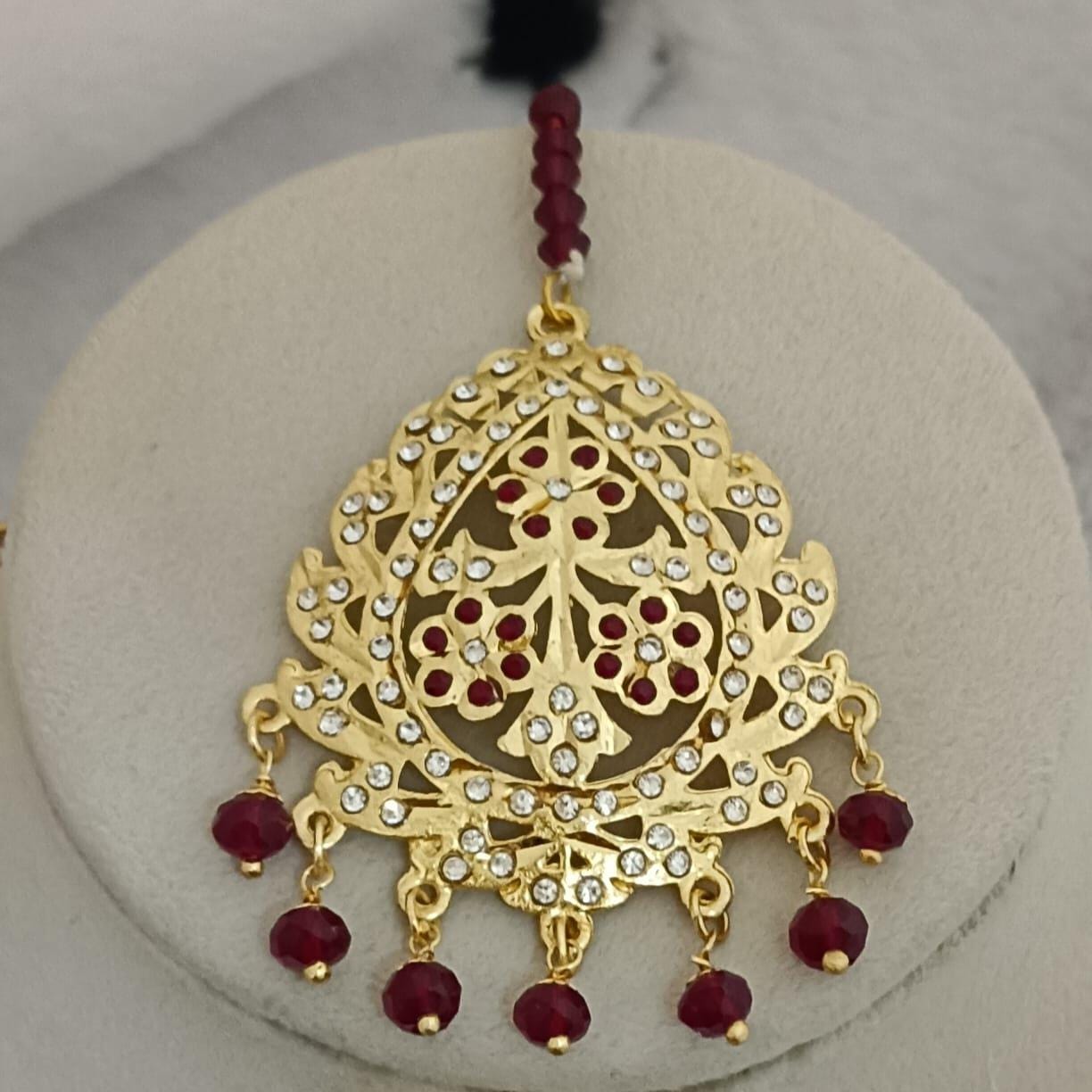 ジャダウ クンダン ゴールドメッキ ブライダルジュエリーセット