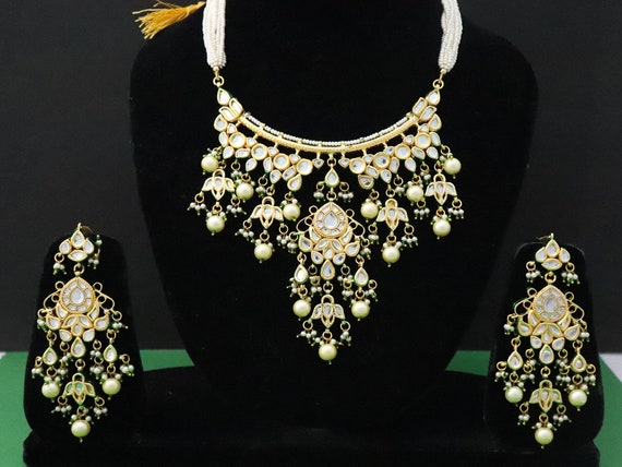 Kundan Necklace Earrings Minakari Jewelry Set Latest Designer