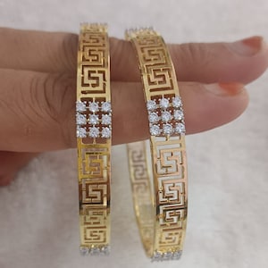 Latest Diamond Bangle Pair CZ bangles| Indian Ruby Jewelry Bangles| Pakistani Emerald Jewelry Bangles| CZ Diamonds Bridal Bangles Jewellery