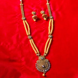 Kundan Long Necklace Earrings Jewelry Set, Pearls Jewellery Bridal Necklace Jhumka Jhumki Set, Wedding Fashion Ethnic Designer Jewelry Set