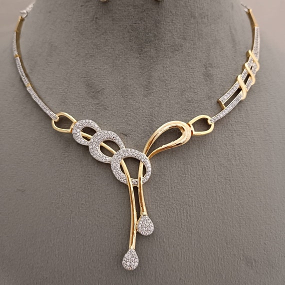 Gold Lightweight Guttapusalu Necklace Set, GWT - 42.783gms | Manjil Designs