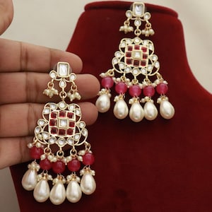 Indian Jhumka Gold Plated Earrings Jewelry Jewellery Set, Indian Bridal Earrings Set, Engagement Earrings, Wedding Pakistani Earrings Set