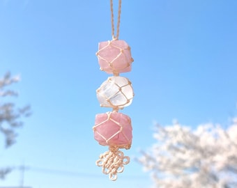 Love energy hanging, Baby pink Sun catcher, Car charm, Crystal sun catcher,  Car accessory for women, Rear view mirror, House warming gift,