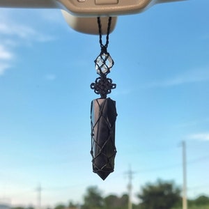 K-Culture, Strong Protection energy, Obsidian&Clear quartz, Perfect shield, Car hanging, 한국악세서리, First car gift, Crystal hanger.