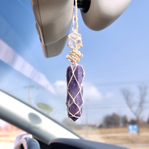 HQRNYP Bling Car Letter Charm - Rhinestone Rear View Mirror Ornament, Girly Car Accessory (Letter C)