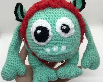 Monster Crochet Pattern - Amigurumi Monster "Wednesday" pdf tutorial DIY, How to crochet monster - pdf tutorial DIY