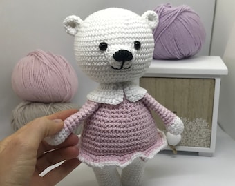 Crochet Polar Bear PATTERN - Mia the Polar Bear. Amigurumi teddy bear crochet pattern pdf tutorial