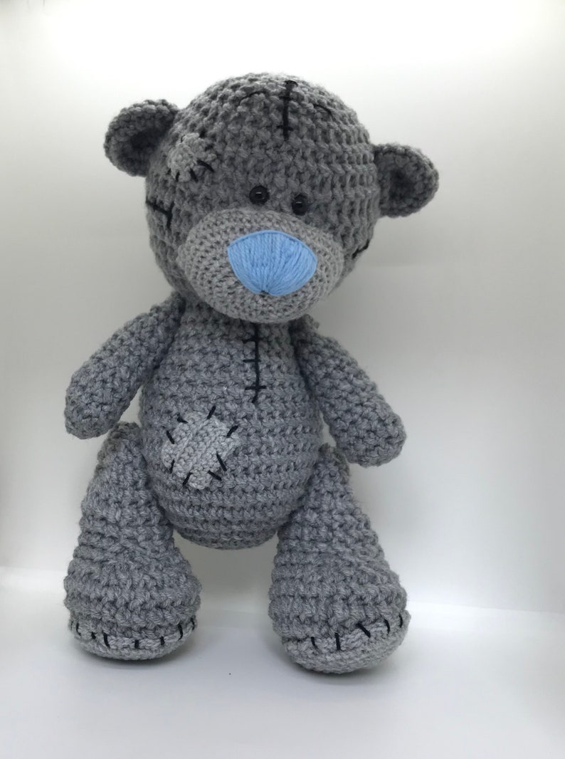 Tatty Teddy Bear PATTERN Grey Teddy Bear Crochet Pattern Amigurumi Bear pdf, Stuffed teddy bear tutorial English USA terms image 8