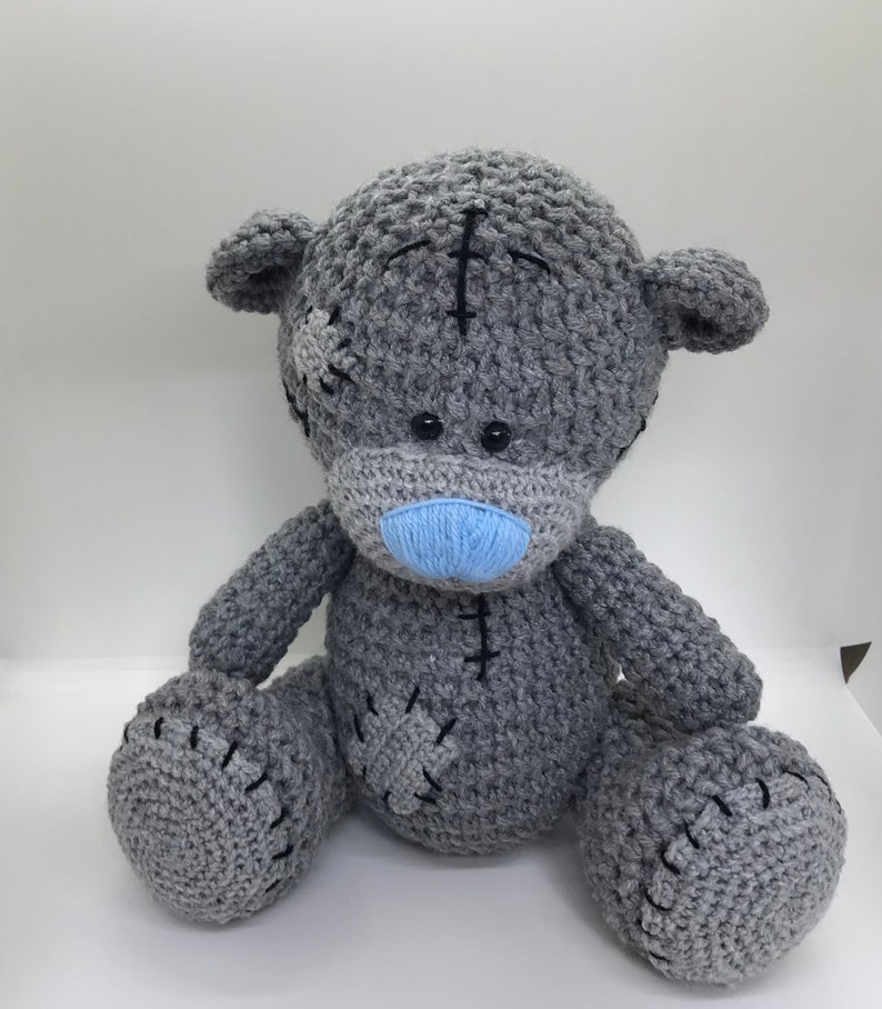 Tatty Teddy Bear PATTERN Grey Teddy Bear Crochet Pattern Amigurumi Bear pdf, Stuffed teddy bear tutorial English USA terms image 5
