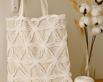 Patrón PDF de bolso de crochet con estampado floral, ideal para principiantes