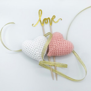 Crochet Valentine's Hearts Pattern PDF - How to Crochet Hearts tutorial step-by-step. Hearts home decor crochet pattern pdf