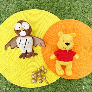 Crochet Winnie-the-Pooh Friends Patterns: Owl, Roo, Kanga, Rabbit & Lumpy (PDF Download)