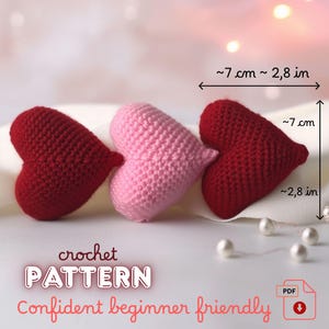 Valentines Crochet Heart Amigurumi Pattern: 2 Easy Designs (PDF Pattern) Beginner Friendly