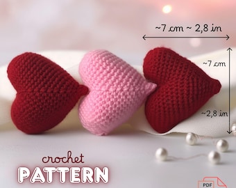 Valentines Crochet Heart Amigurumi Pattern: 2 Easy Designs (PDF Pattern) Beginner Friendly