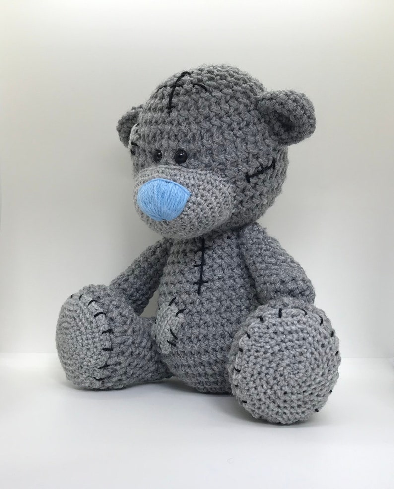 Tatty Teddy Bear PATTERN Grey Teddy Bear Crochet Pattern Amigurumi Bear pdf, Stuffed teddy bear tutorial English USA terms image 4