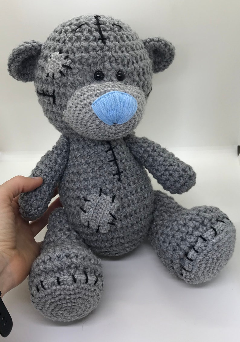 Tatty Teddy Bear PATTERN Grey Teddy Bear Crochet Pattern Amigurumi Bear pdf, Stuffed teddy bear tutorial English USA terms image 9