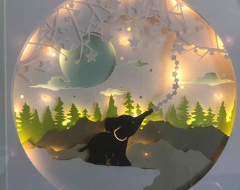 Download Elephant Shadow Box Etsy