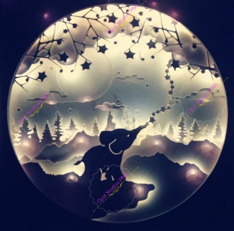 Download Baby Elephant Wish Upon A Star Nursery New Baby Magical Sweet Paper Cutting 3d Shadowbox Shadow Box Light Svg Png Dxf Digital Commercial Paper Party Kids Craft Supplies Tools Colonialgolfhart Com