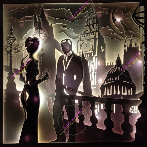 london vintage art deco scenery valentines anniversary wedding love papercutting 3d shadowbox shadow box light SVG PNG DXF digital Personal london vintage art deco scenery valentines anniversary wedding love papercutting 3d shadowbox shadow box light SVG PNG DXF digital Personal