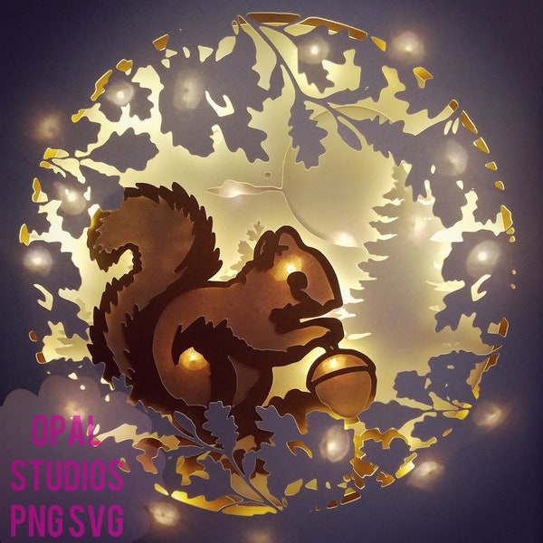 Squirrel wildlife nature oak tree fathers day gift nursery baby paper cutting 3d shadowbox shadow box light SVG PNG DXF digital commercia Squirrel wildlife nature oak tree fathers day gift nursery baby paper cutting 3d shadowbox shadow box light SVG PNG DXF digital commercia