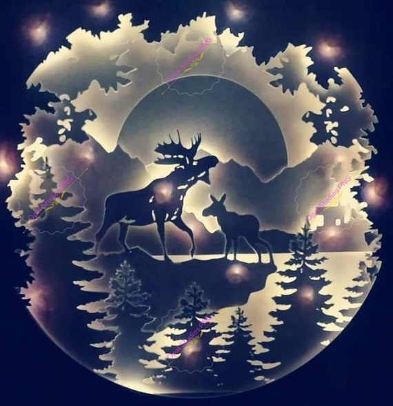 Download Moose Of The Mountain Canadian Papercutting 3d Shadowbox Etsy