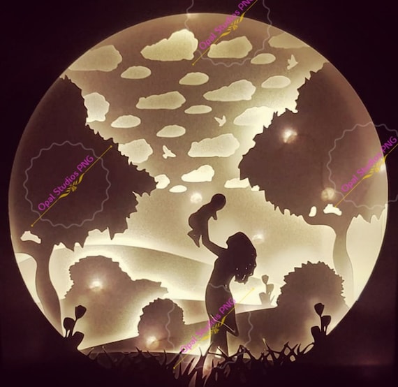 Download New Mum Mothers Day Birthday Nursery Love Baby Mom Papercutting 3d Shadowbox Shadow Box Light Svg