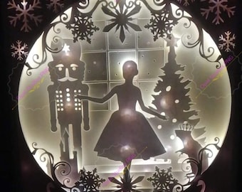 the nutcracker ballet mouse king Christmas papercutting shadow box light box 3d shadowbox SVG PNG DXF digital Cricut template- Personal