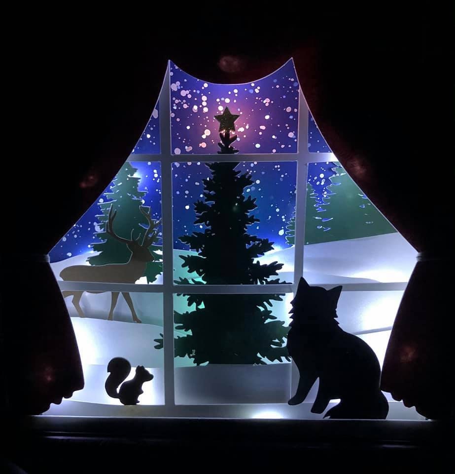 Oh Christmas tree festive nature Christmas papercutting 3d shadowbox shadow box light SVG PNG dfx digital Cricut template-commercial